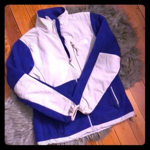 The North Face purple and silver jacket